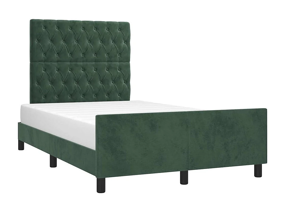 Lit simple | Lit adulte, enfant | Cadre de lit vert foncé 120x190 cm velours
