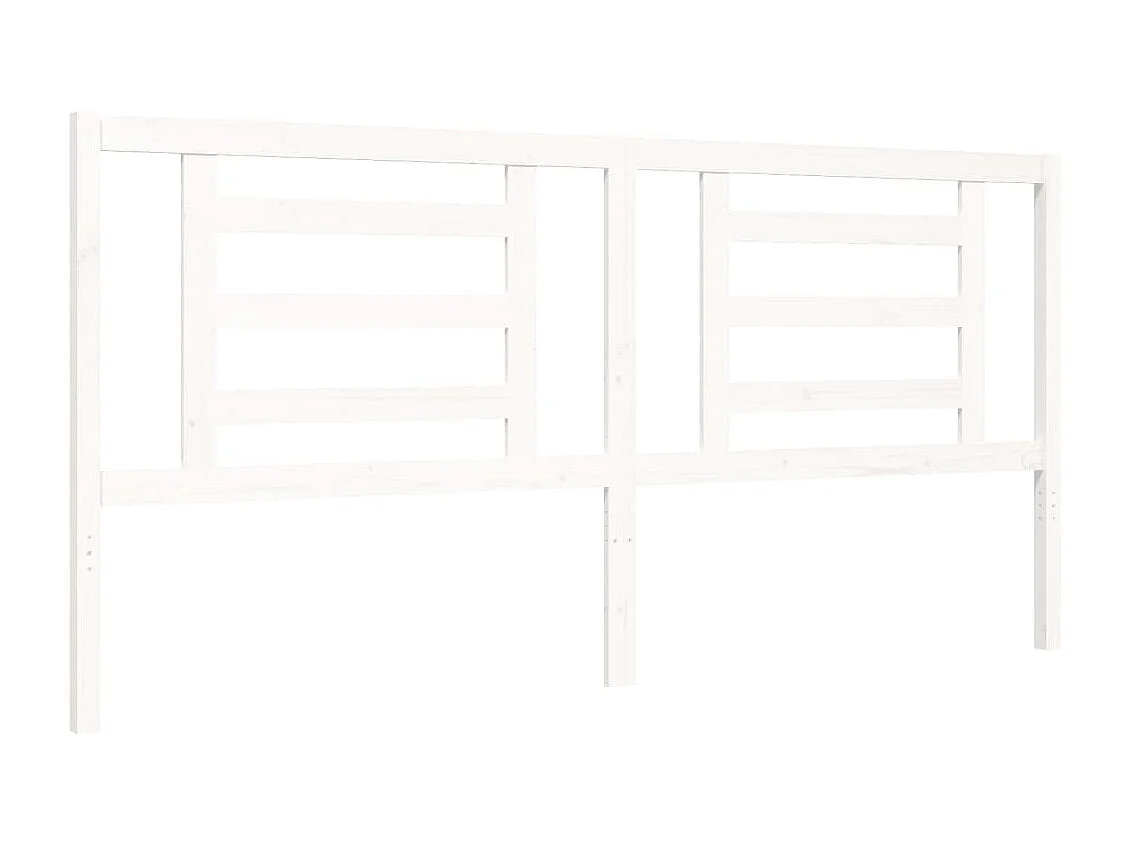 Lit double | Lit adulte | Cadre de lit blanc bois massif de pin 180x200 cm