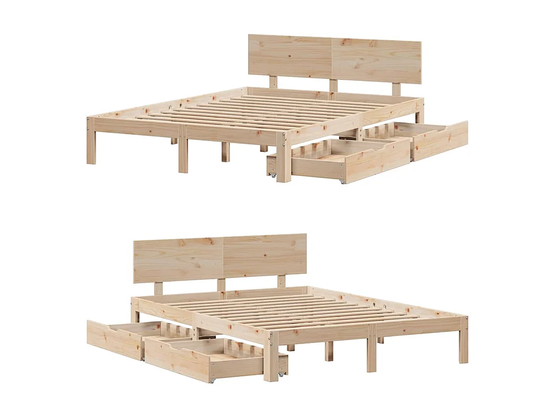 Lit simple | Lit adulte, enfant | Cadre de lit avec tiroirs 120x190 cm