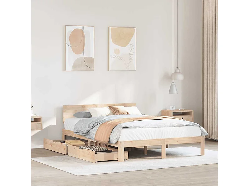 Lit simple | Lit adulte, enfant | Cadre de lit avec tiroirs 120x190 cm