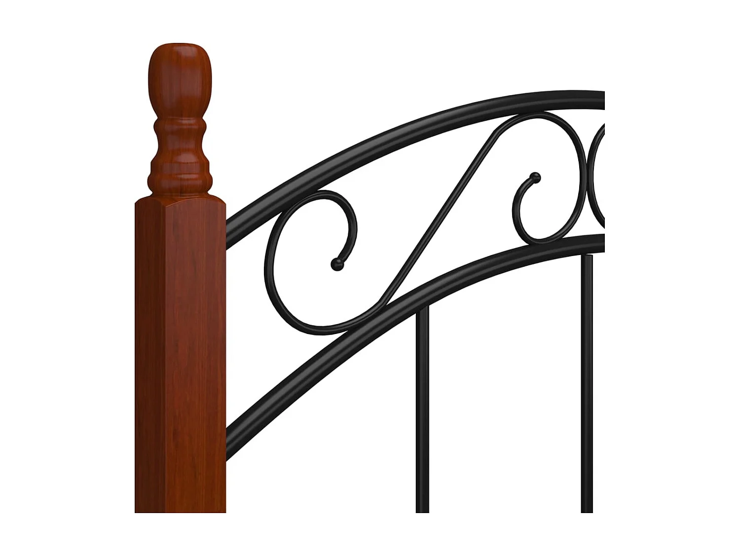 Lit simple | Lit adulte, enfant | Cadre de lit noir métal bois chêne 120x200 cm