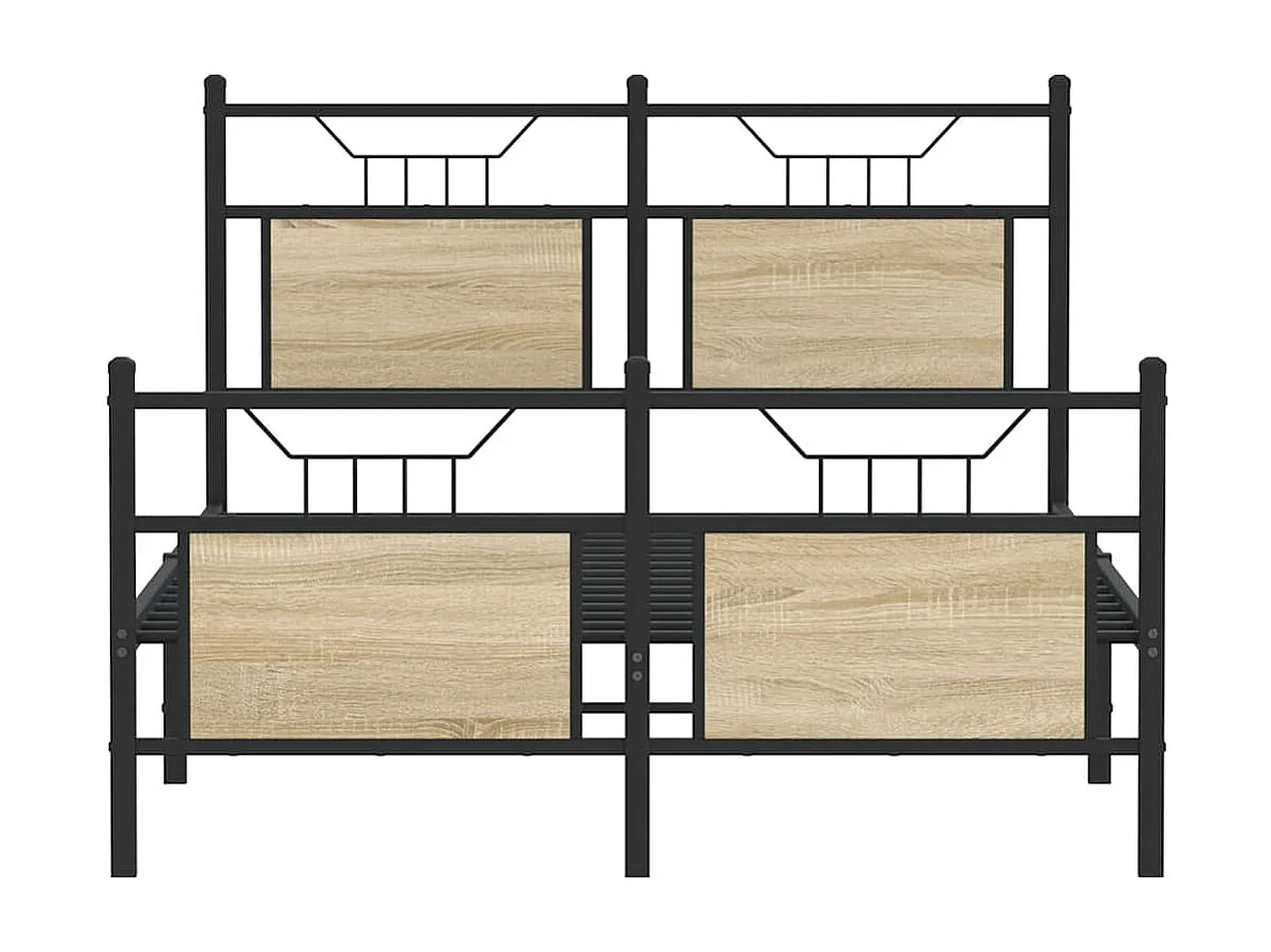 Letto per adulti | Letto matrimoniale | Giroletto senza Materasso Rovere Sonoma 137x190cm in Truciolato