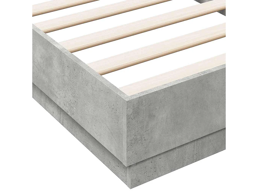 Lit simple | Lit adulte, enfant | Cadre de lit gris béton 90x190 cm