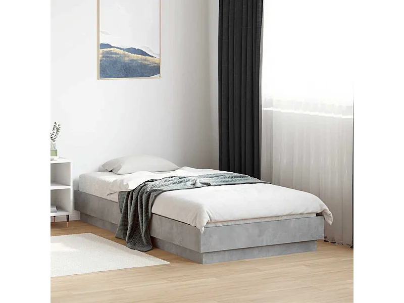 Lit simple | Lit adulte, enfant | Cadre de lit gris béton 90x190 cm