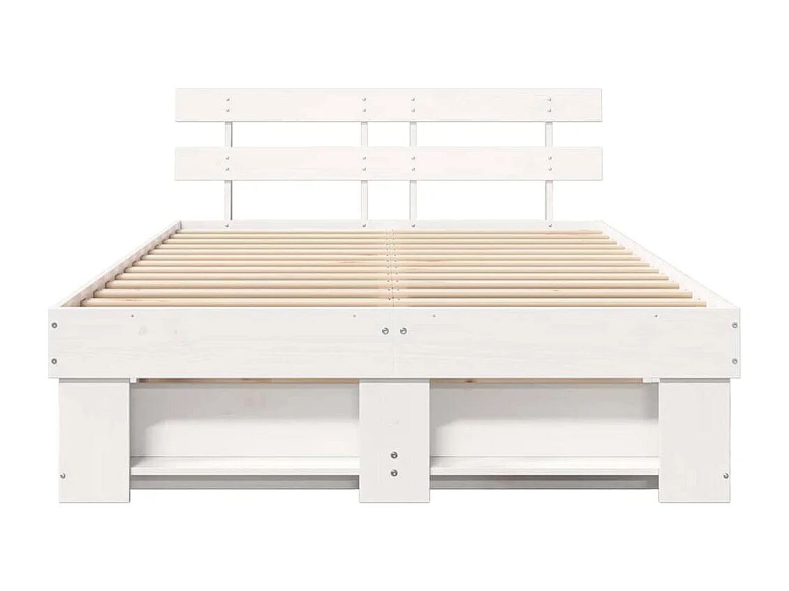 Lit simple | Lit adulte, enfant | Cadre de lit Blanc 120x190 cm Bois massif en pin