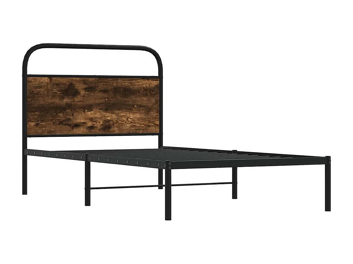 Lit simple | Lit adulte, enfant | Cadre de lit 107x203 cm chêne fumé bois ingénierie