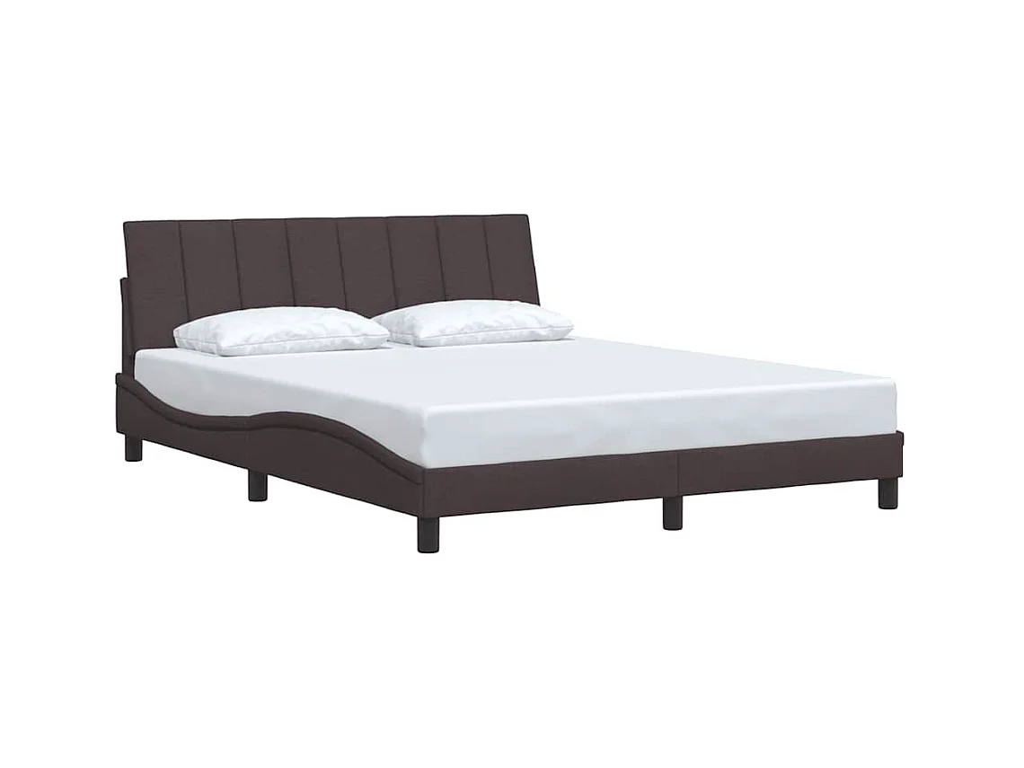 Letto per adulti | Letto matrimoniale | Giroletto senza Materasso Hanko Marrone Scuro 160x200 cm Tessuto