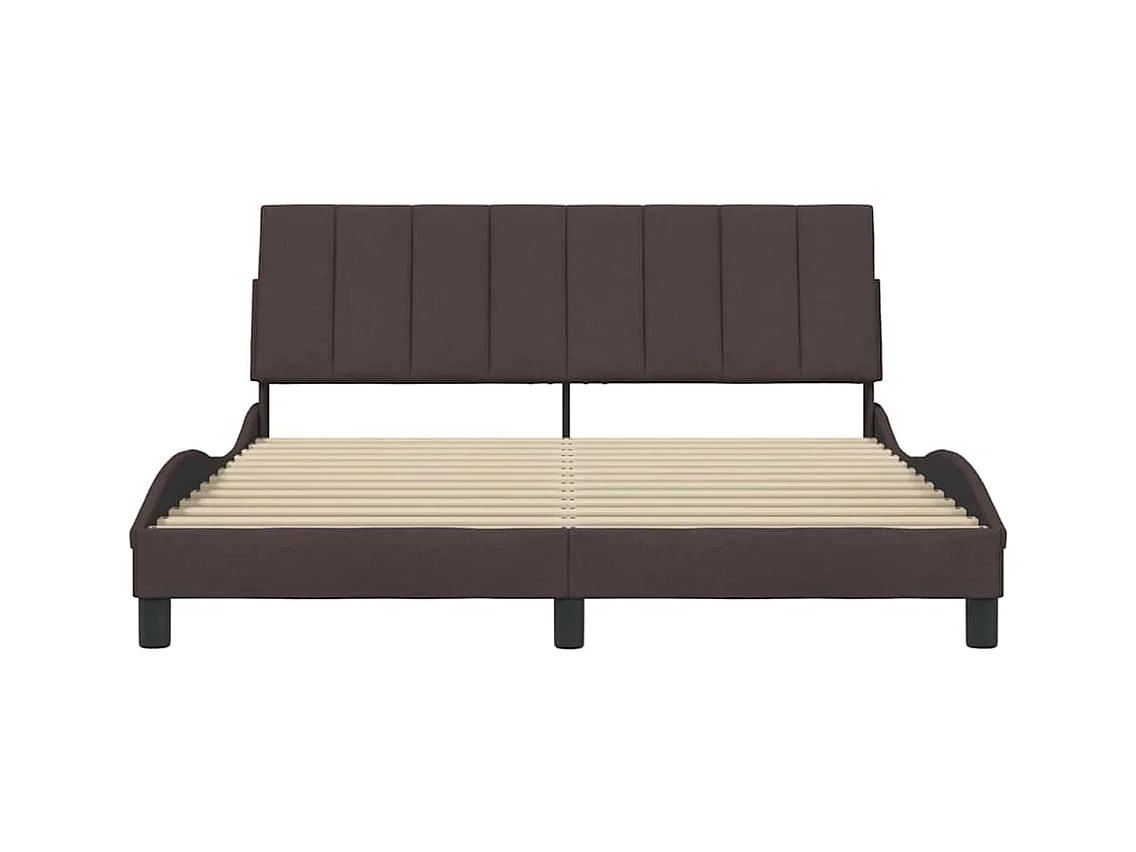 Letto per adulti | Letto matrimoniale | Giroletto senza Materasso Hanko Marrone Scuro 160x200 cm Tessuto