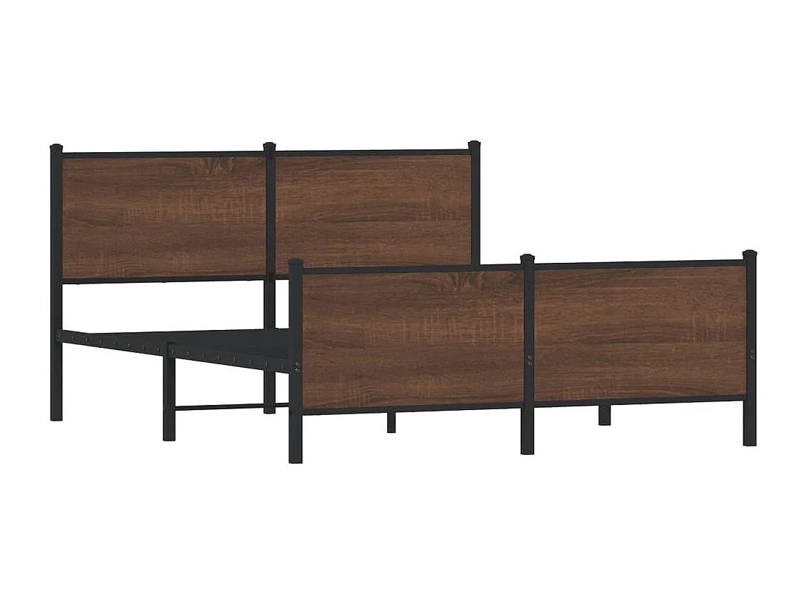 Letto per adulti | Letto matrimoniale | Giroletto senza Materasso in Metallo Rovere Marrone 140x190 cm