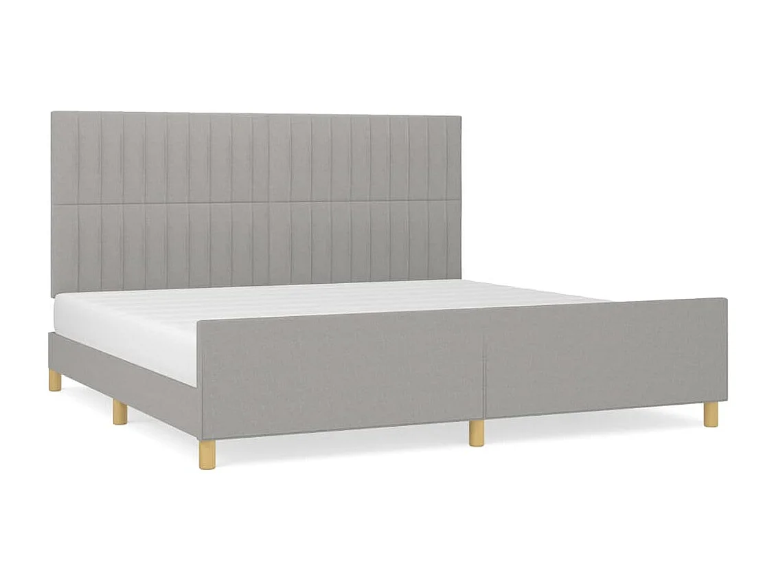 Lit double | Lit adulte | Cadre de lit gris clair 200x200 cm tissu