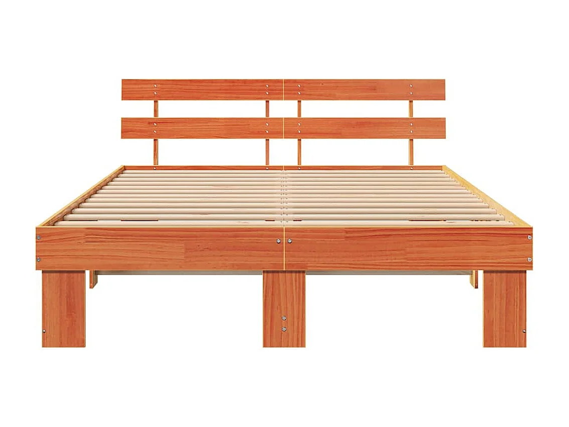 Lit double | Lit adulte | Cadre de lit Marron 140x200 cm Bois de pin massif