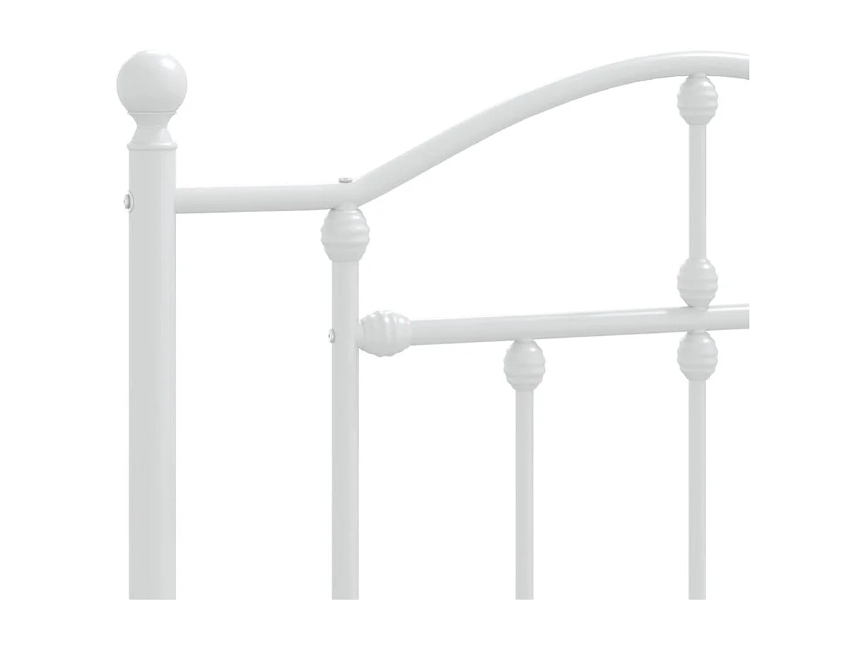 Lit simple | Lit adulte, enfant | Cadre de lit métal avec tête de lit blanc 75x190cm