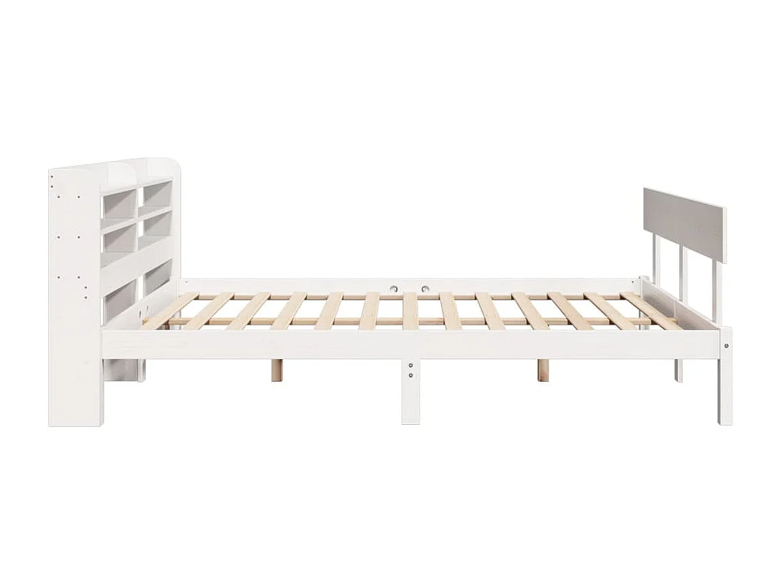Lit double | Lit adulte | Cadre de lit blanc 140x190 cm bois de pin massif