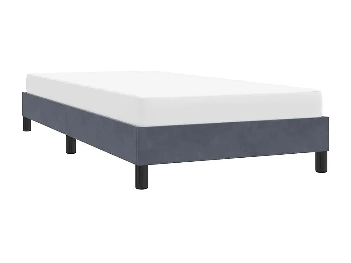 Lit simple | Lit adulte, enfant | Cadre de lit gris foncé 80x210 cm velours