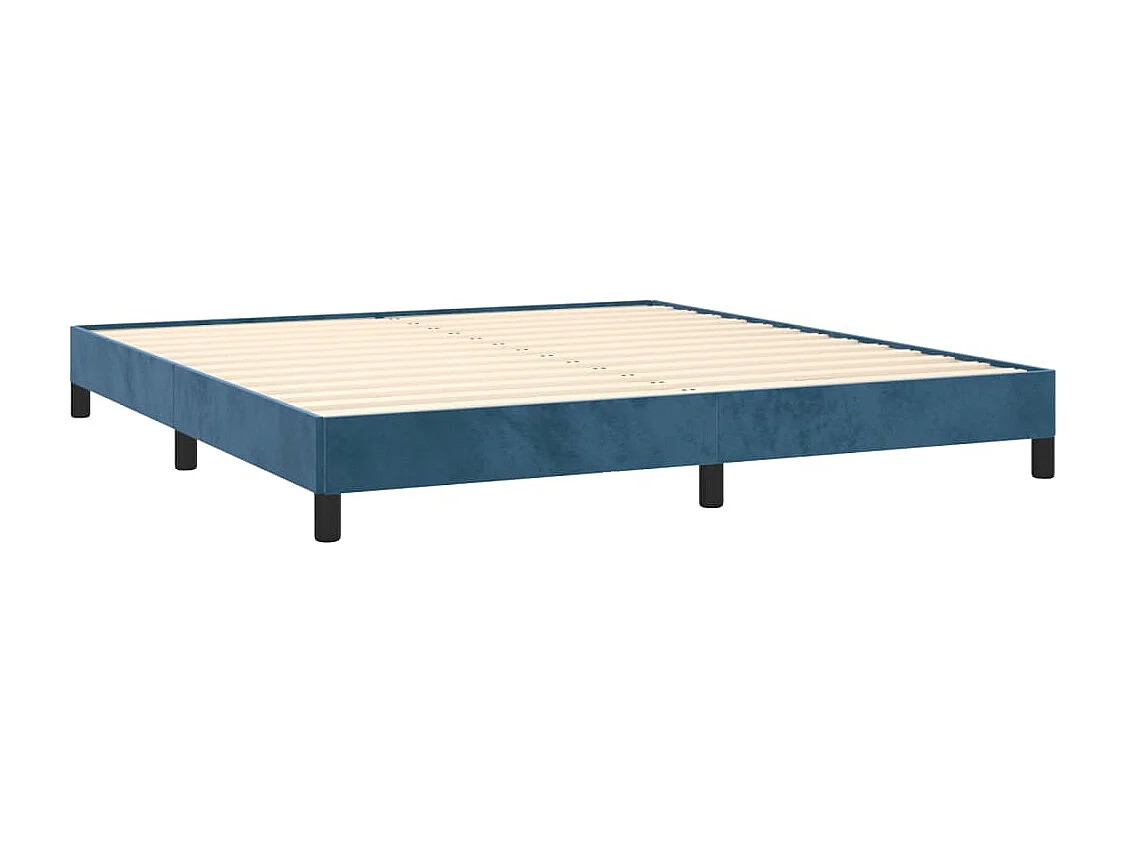 Lit double | Lit adulte | Cadre de lit bleu foncé 180x200 cm velours