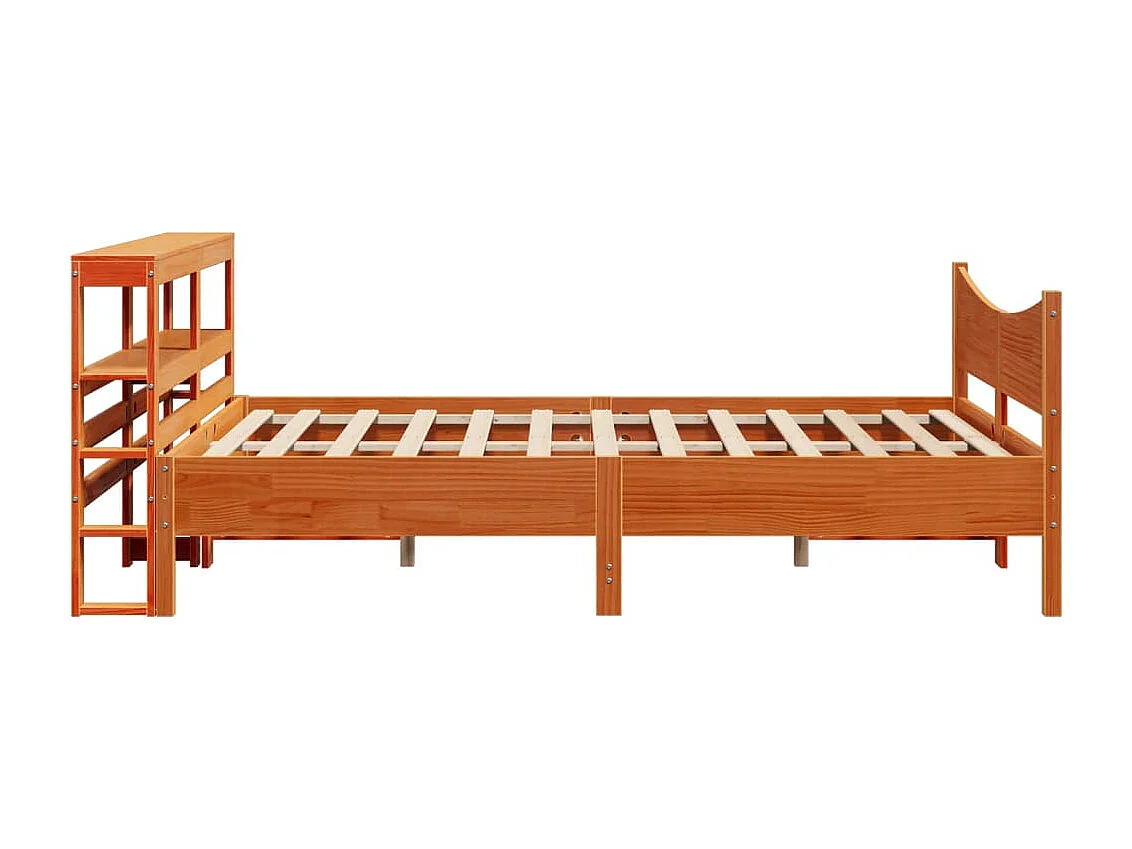 Lit simple | Lit adulte, enfant | Cadre de lit et tête de lit cire marron 120x200 cm bois de pin