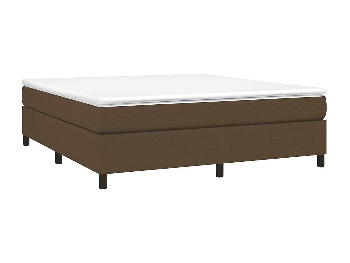 Lit double | Lit adulte | Cadre de lit marron foncé 160x200 cm tissu