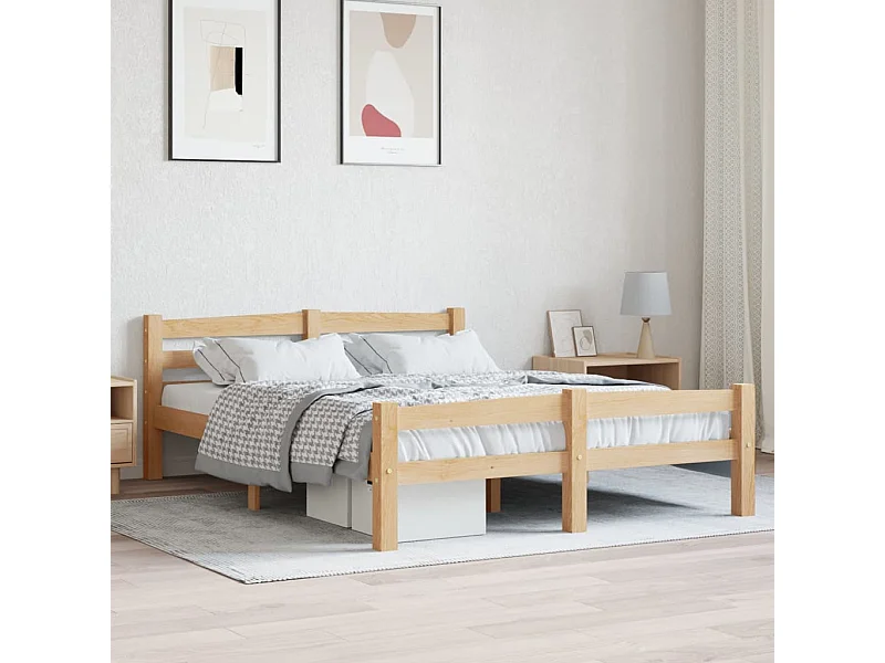 Lit double | Lit adulte | Cadre de lit bois massif de pin 140x200 cm