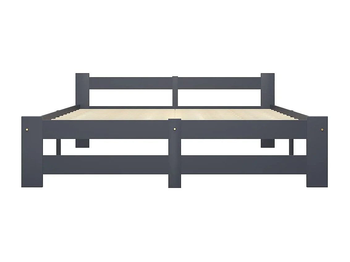 Lit simple | Lit adulte, enfant | Cadre de lit gris foncé pin massif 120x200 cm