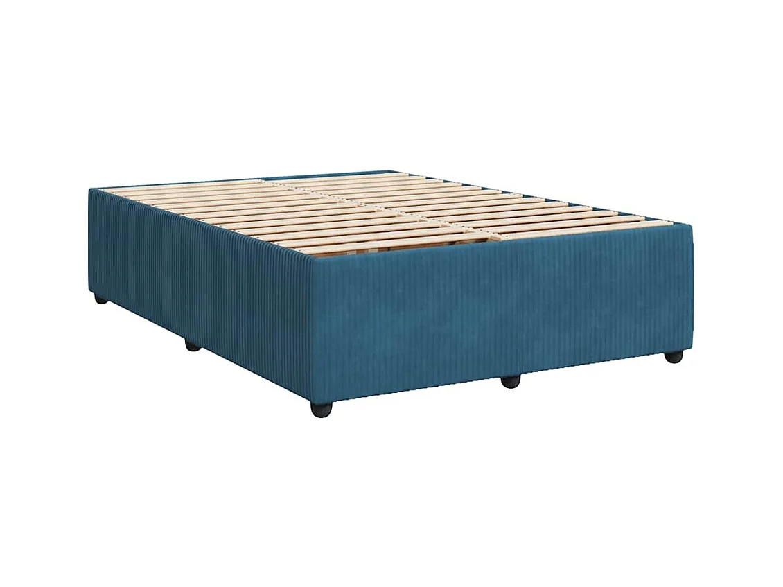 Letto per adulti | Letto matrimoniale | Giroletto Blu 140x200 cm in Velluto