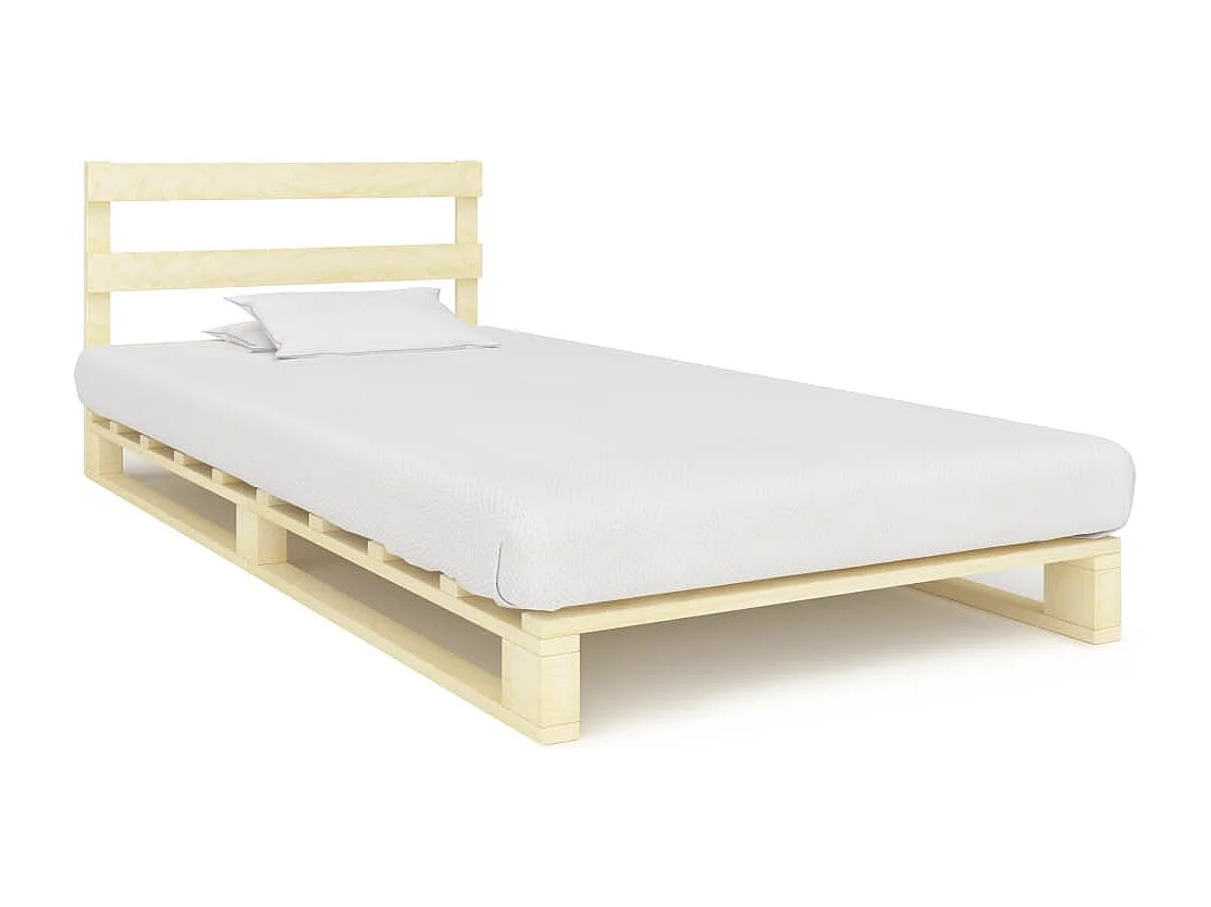 Lit simple | Lit adulte, enfant | Cadre de lit de palette 90x200 cm bois pin massif