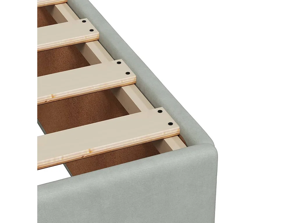 Lit simple | Lit adulte, enfant | Cadre de lit gris clair 120x200 cm velours