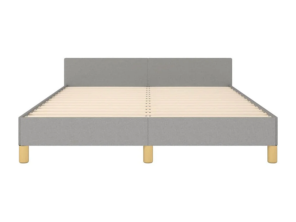 Lit double | Lit adulte | Cadre de lit gris clair 140x190 cm tissu