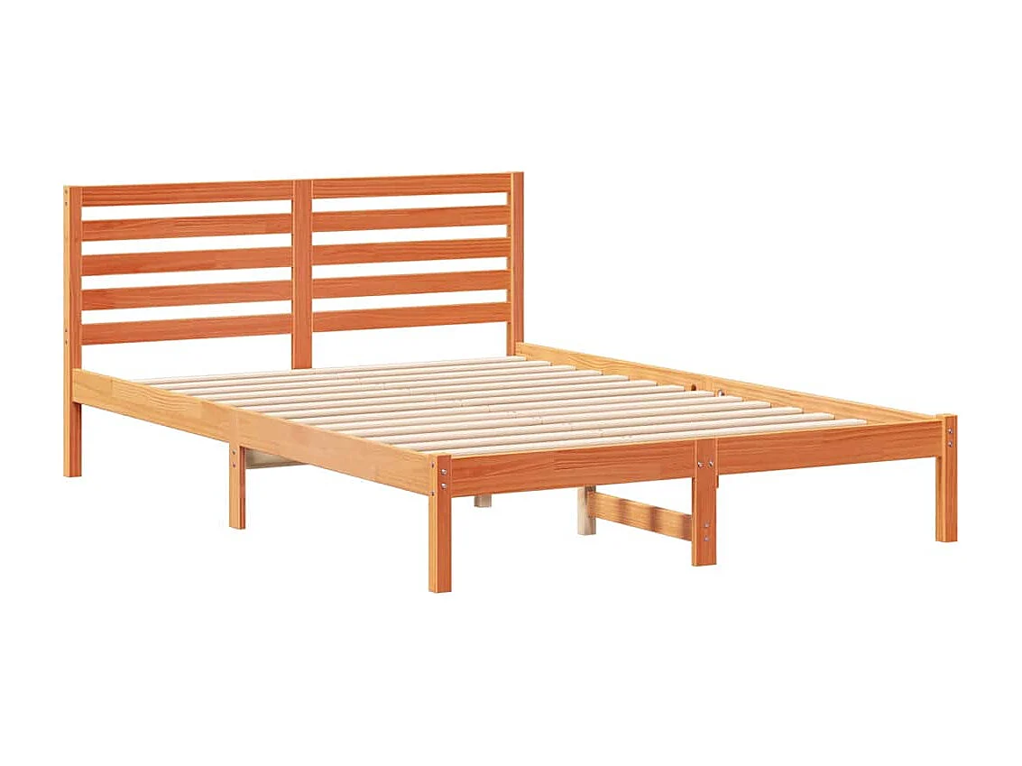 Lit double | Lit adulte | Cadre de lit Marron cire 140x210 cm Bois massif en pin