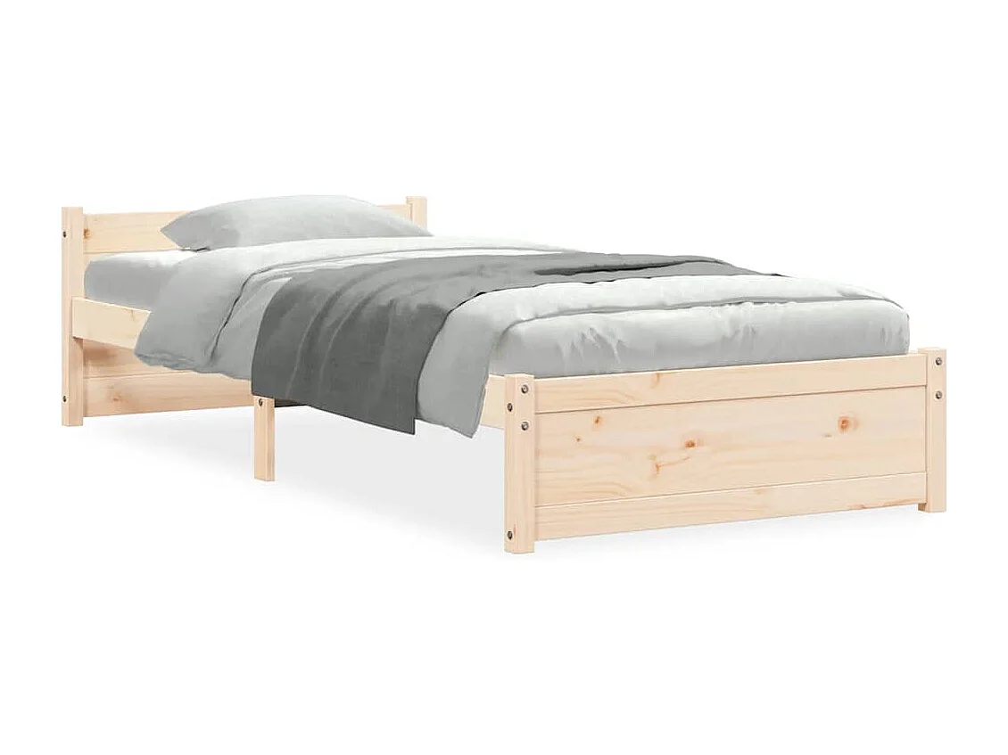 Lit simple | Lit adulte, enfant | Cadre de lit bois massif 75x190 cm