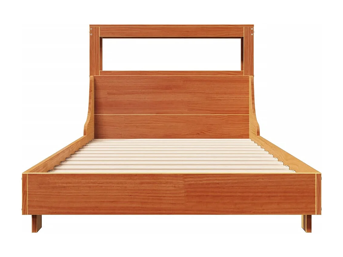 Lit simple | Lit adulte, enfant | Cadre de lit cire marron 75x190 cm bois pin massif