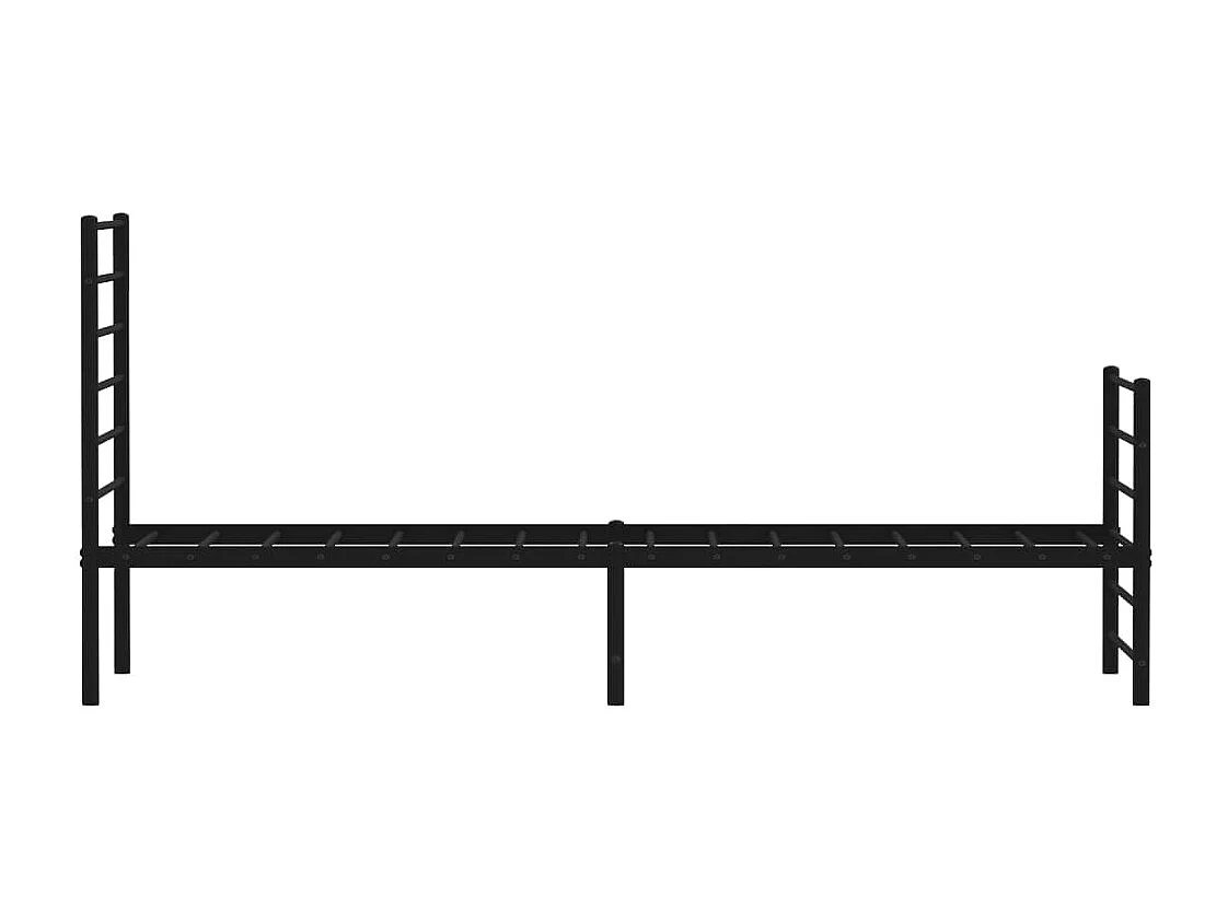 Lit simple | Lit adulte, enfant | Cadre de lit métal avec pied de lit noir 90x200 cm