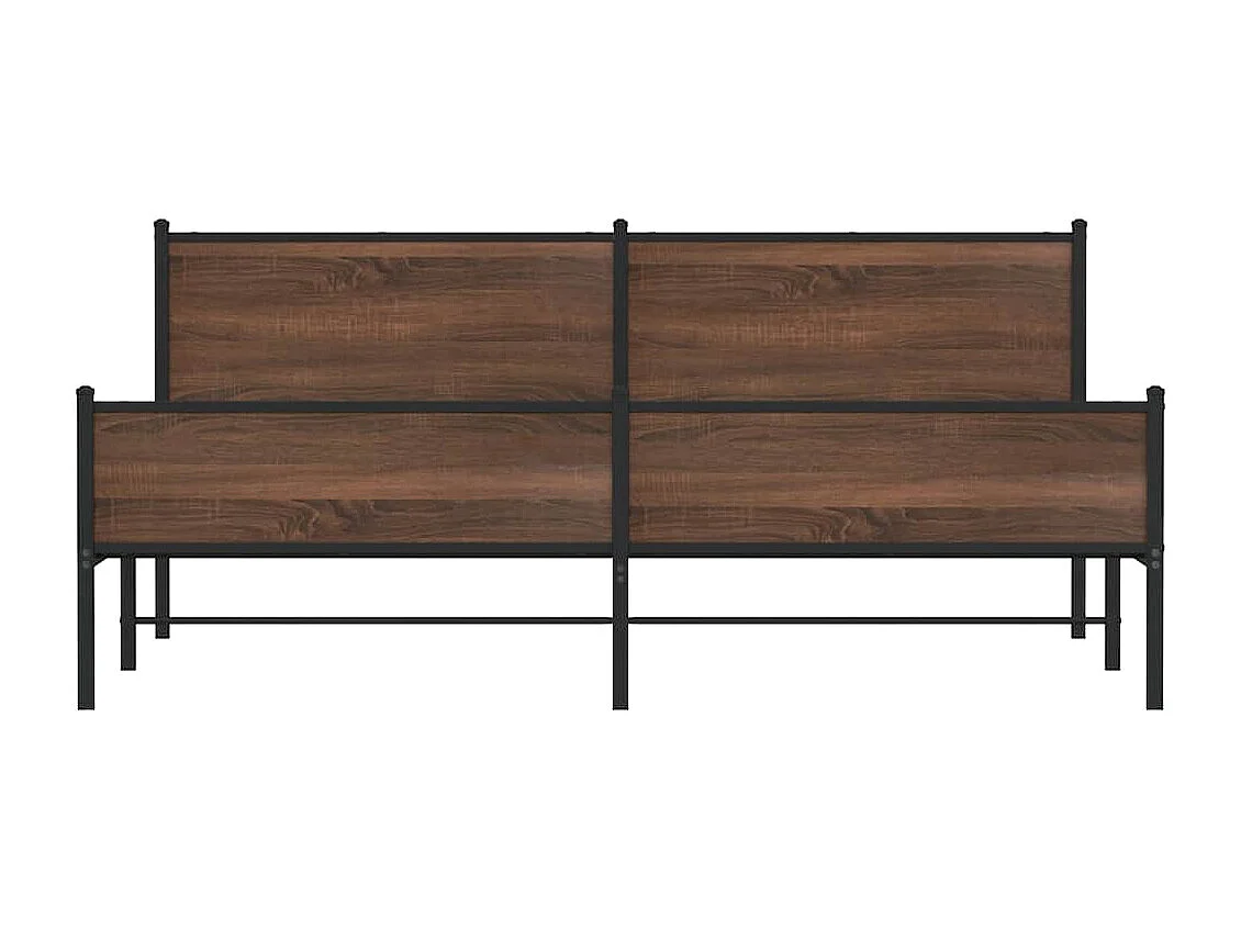 Lit double | Lit adulte | Cadre de lit en métal chêne marron 193x203 cm