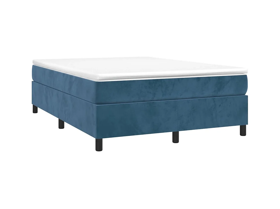 Lit double | Lit adulte | Cadre de lit bleu foncé 140x190 cm velours