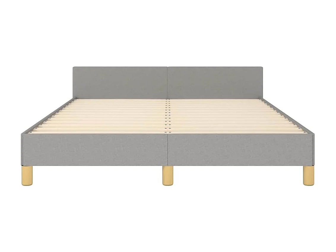 Lit double | Lit adulte | Cadre de lit gris clair 140x200 cm tissu