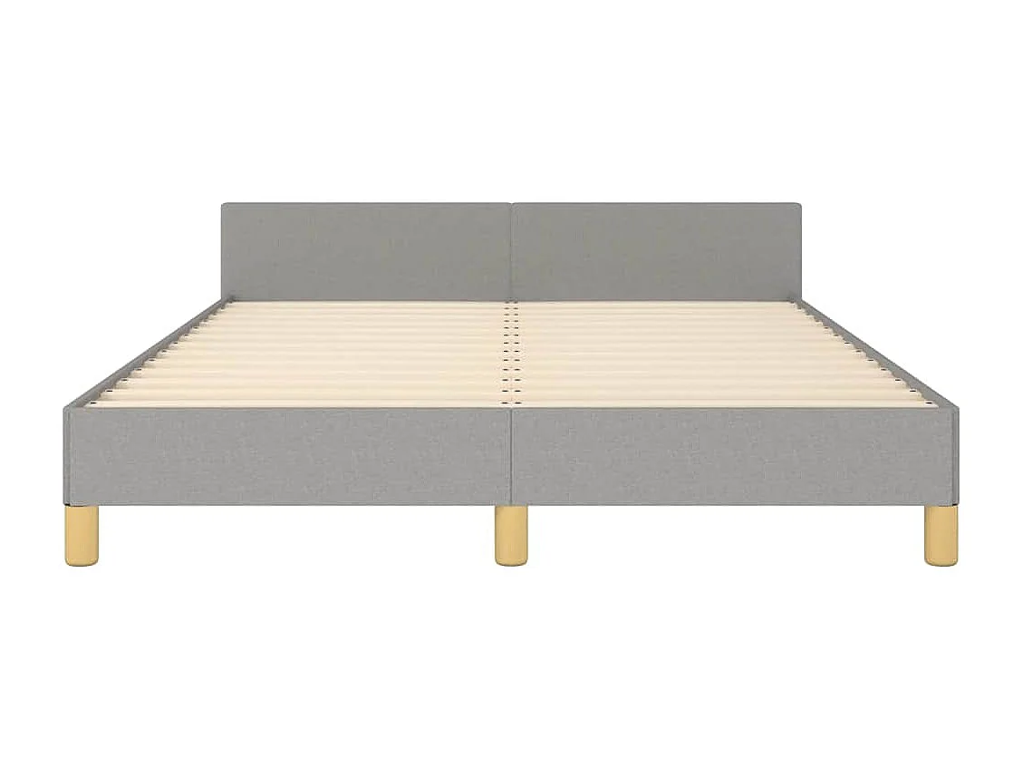 Lit double | Lit adulte | Cadre de lit gris clair 140x200 cm tissu