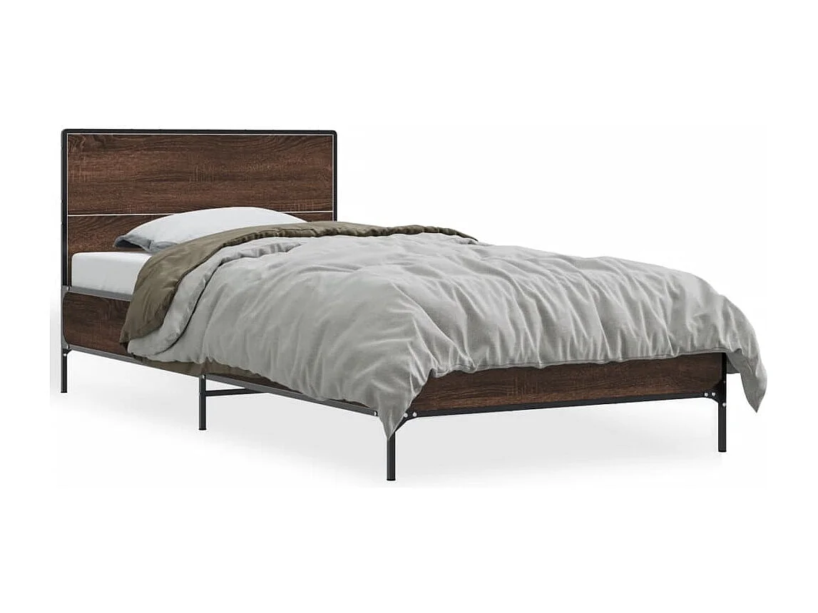 Lit simple | Lit adulte, enfant | Cadre de lit chêne marron 100x200 cm