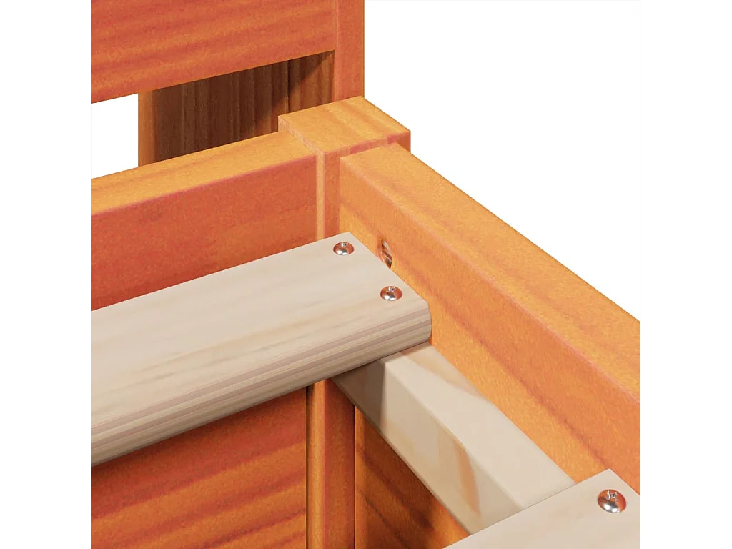 Lit double | Lit adulte | Cadre de lit cire marron 135x190cm bois pin massif