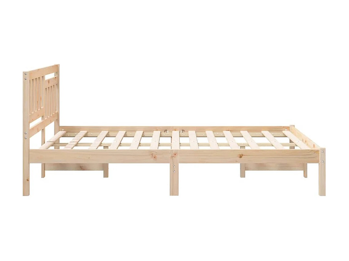 Lit simple | Lit adulte, enfant | Cadre de lit Marron 120x190 cm Bois massif en pin