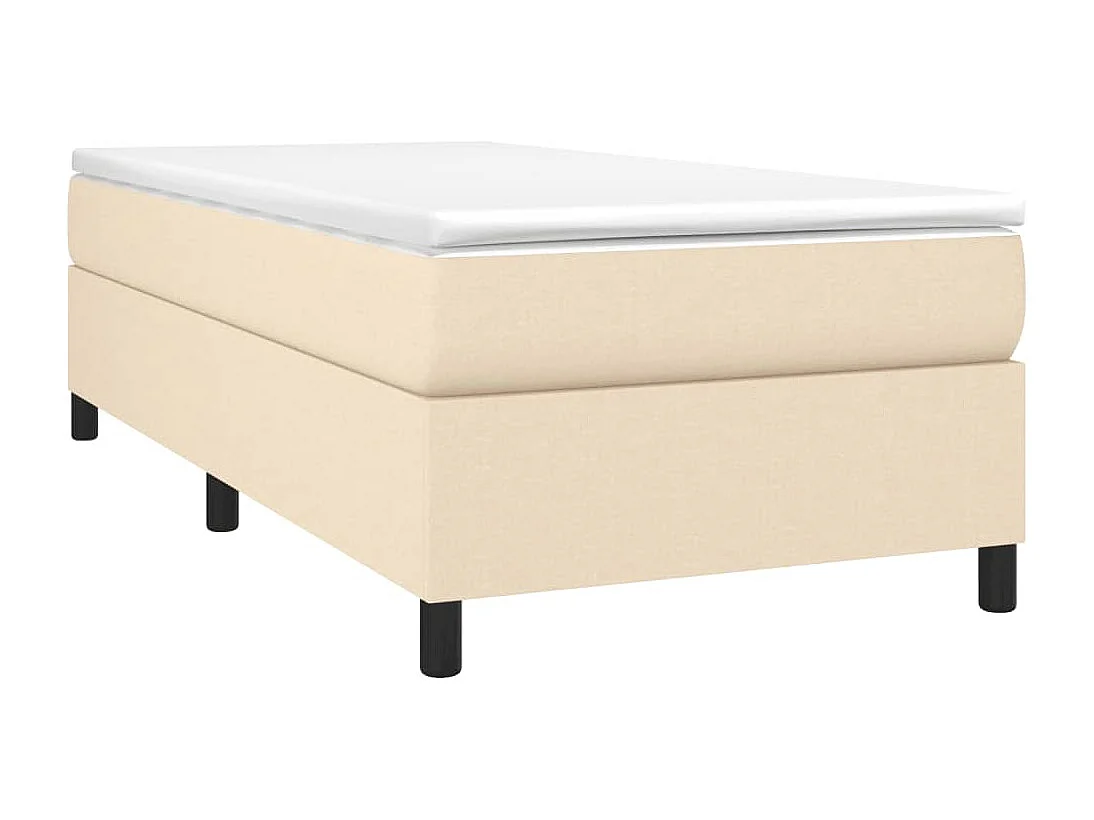Lit simple | Lit adulte, enfant | Cadre de lit crème 90x190 cm tissu
