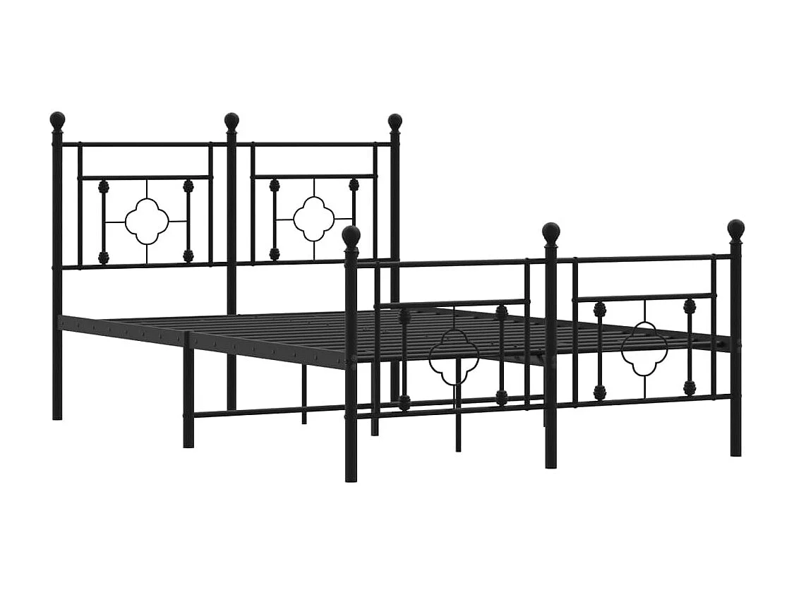 Lit simple | Lit adulte, enfant | Cadre de lit métal avec pied de lit noir 120x190cm