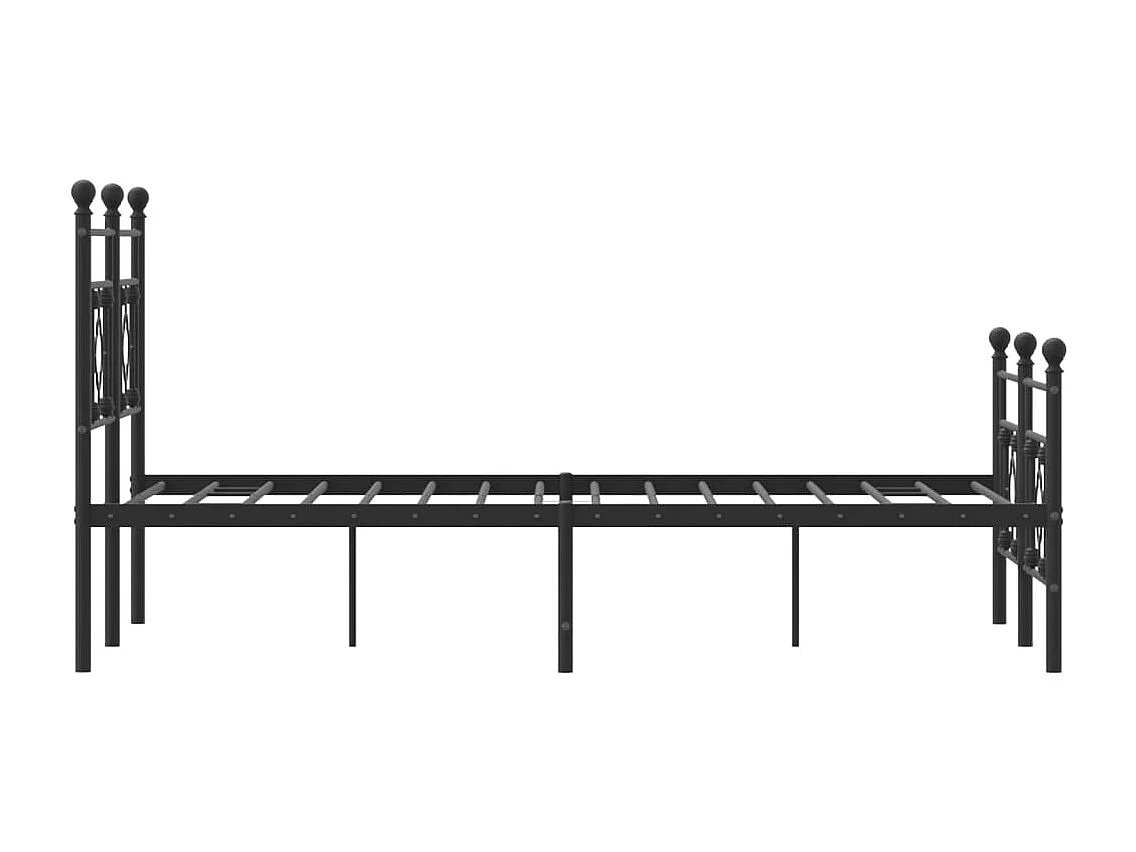 Lit simple | Lit adulte, enfant | Cadre de lit métal avec pied de lit noir 120x190cm