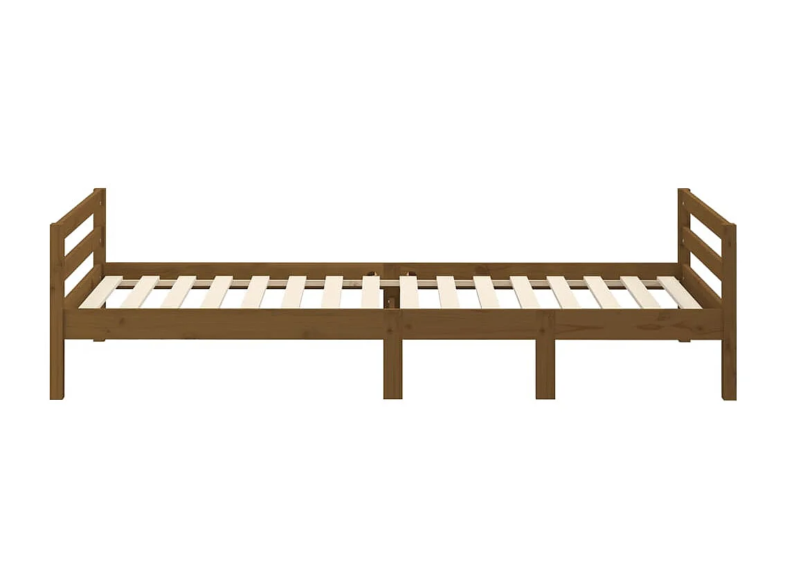 Lit simple | Lit adulte, enfant | Cadre de lit marron miel 75x190 cm bois pin massif