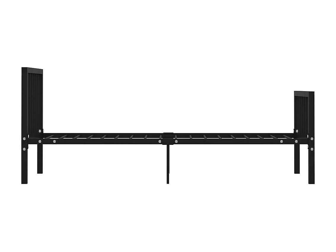 Lit simple | Lit adulte, enfant | Cadre de lit noir métal 100x200 cm
