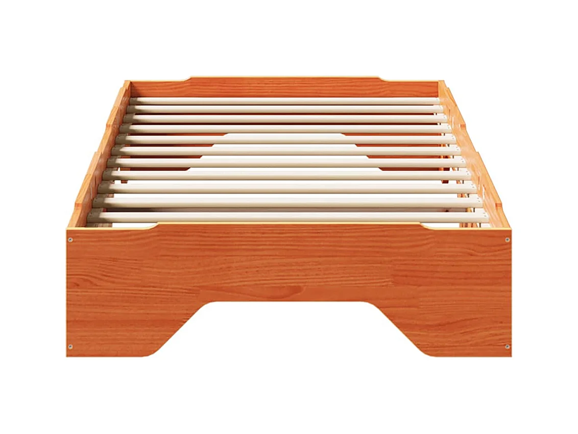 Letto per adulti | Letto singolo | Giroletto senza Materasso impilabile Marrone Cera 90x190 cm