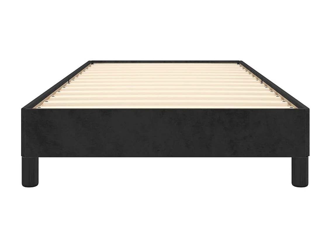 Lit simple | Lit adulte, enfant | Cadre de lit noir 100x200 cm velours