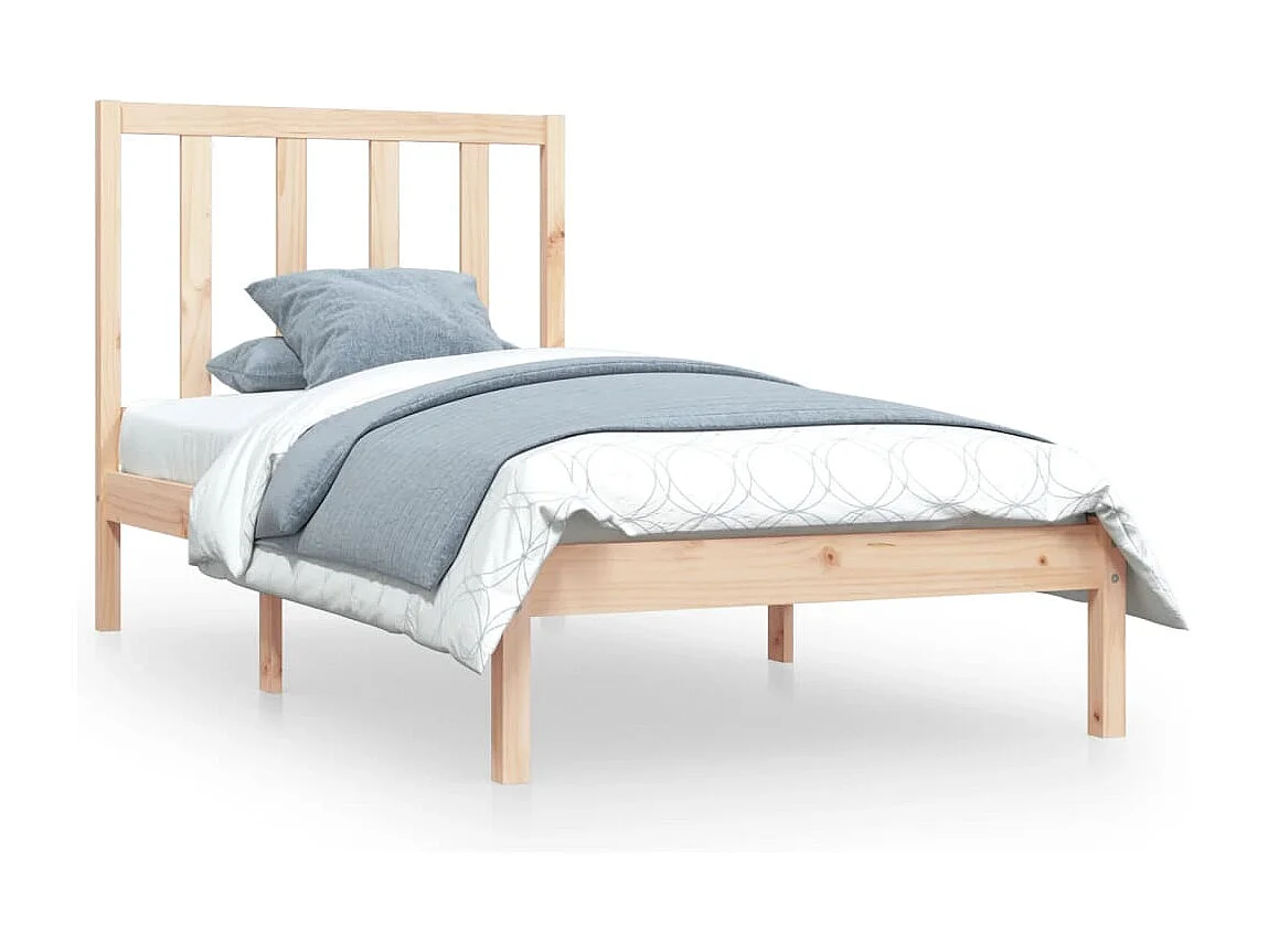 Lit simple | Lit adulte, enfant | Cadre de lit bois de pin massif 90x190 cm