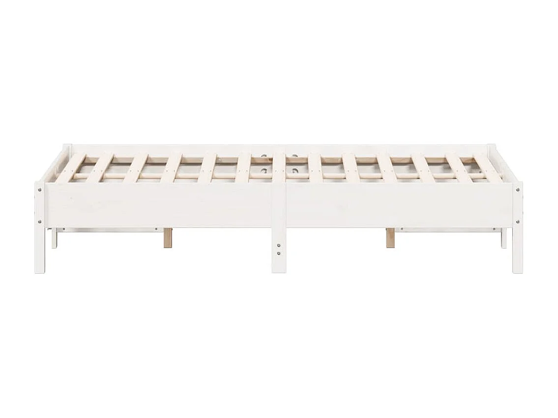 Lit simple | Lit adulte, enfant | Cadre de lit blanc 120x190 cm bois de pin massif