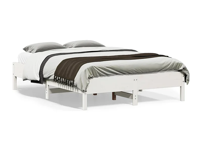 Lit simple | Lit adulte, enfant | Cadre de lit blanc 120x190 cm bois de pin massif