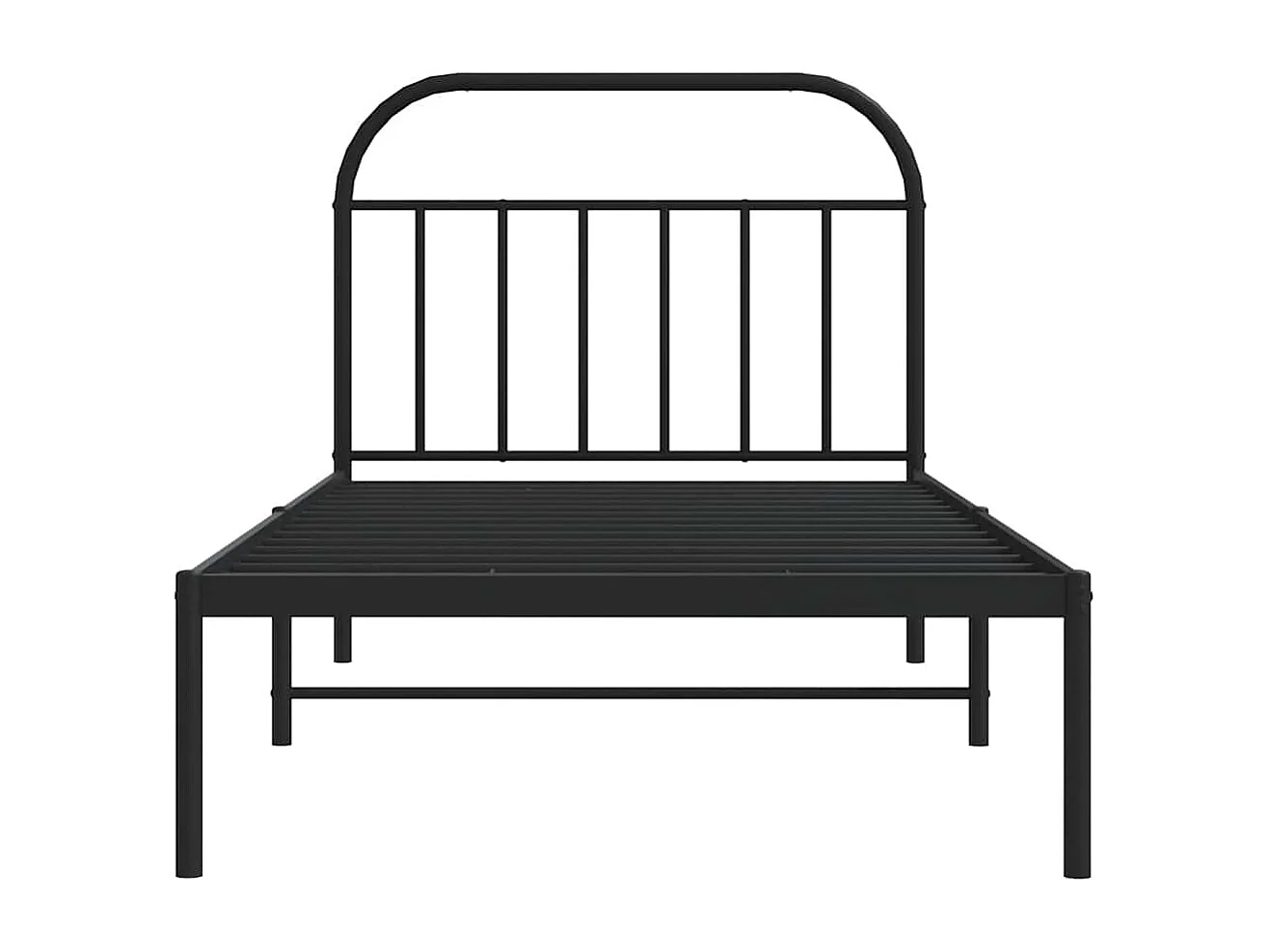 Lit simple | Lit adulte, enfant | Cadre de lit métal avec tête de lit noir 100x190cm