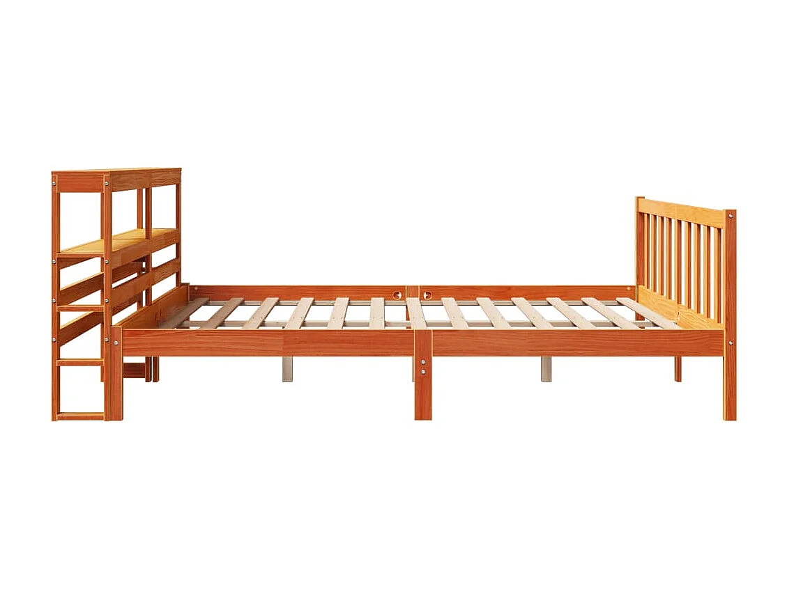 Lit double | Lit adulte | Cadre de lit et tête de lit cire marron 180x200 cm